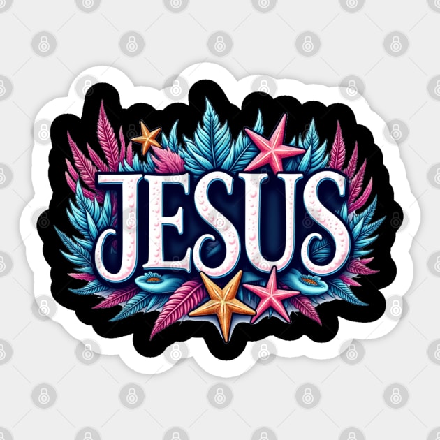 Jesus name cartoon undersea inspired Sticker by Rox